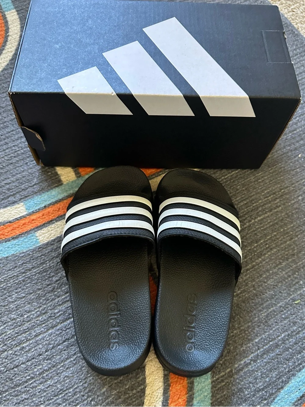 Kids Adidas Black Slides- Kids size 10K